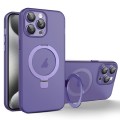 For iPhone 15 Pro Max MagSafe Holder PC Hybrid TPU Phone Case(Deep Purple)