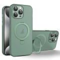 For iPhone 15 Pro Max MagSafe Holder PC Hybrid TPU Phone Case(Green)