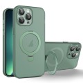 For iPhone 13 Pro Max MagSafe Holder PC Hybrid TPU Phone Case(Green)