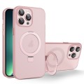 For iPhone 13 Pro Max MagSafe Holder PC Hybrid TPU Phone Case(Pink)