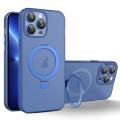 For iPhone 13 Pro MagSafe Holder PC Hybrid TPU Phone Case(Blue)