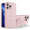 For iPhone 13 Pro MagSafe Holder PC Hybrid TPU Phone Case(Pink)