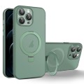 For iPhone 12 Pro Max MagSafe Holder PC Hybrid TPU Phone Case(Green)