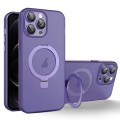 For iPhone 12 Pro MagSafe Holder PC Hybrid TPU Phone Case(Deep Purple)