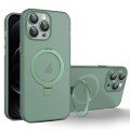 For iPhone 12 Pro MagSafe Holder PC Hybrid TPU Phone Case(Green)