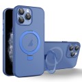 For iPhone 11 Pro Max MagSafe Holder PC Hybrid TPU Phone Case(Blue)