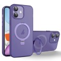 For iPhone 11 MagSafe Holder PC Hybrid TPU Phone Case(Deep Purple)