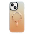 For iPhone 15 Plus MagSafe IMD Gradient PC Hybrid TPU Phone Case(Orange)