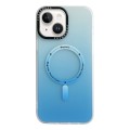 For iPhone 15 Plus MagSafe IMD Gradient PC Hybrid TPU Phone Case(Blue)