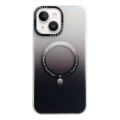 For iPhone 15 Plus MagSafe IMD Gradient PC Hybrid TPU Phone Case(Black)