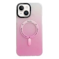 For iPhone 14 MagSafe IMD Gradient PC Hybrid TPU Phone Case(Pink)