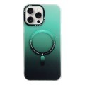 For iPhone 12 Pro MagSafe IMD Gradient PC Hybrid TPU Phone Case(Green)