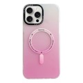 For iPhone 11 Pro Max MagSafe IMD Gradient PC Hybrid TPU Phone Case(Pink)