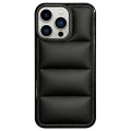 For iPhone 12 Pro Max Big Hole Eiderdown Airbag Phone Case(Black)