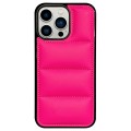 For iPhone 12 Pro Max Big Hole Eiderdown Airbag Phone Case(Rose Red)