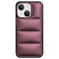 For iPhone 13 Big Hole Eiderdown Airbag Phone Case(Wine Red)