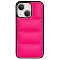 For iPhone 15 Big Hole Eiderdown Airbag Phone Case(Rose Red)