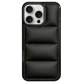 For iPhone 15 Pro Big Hole Eiderdown Airbag Phone Case(Black)