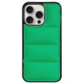 For iPhone 15 Pro Big Hole Eiderdown Airbag Phone Case(Green)