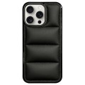 For iPhone 15 Pro Max Big Hole Eiderdown Airbag Phone Case(Black)