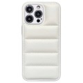 For iPhone 12 Pro Fine Hole Eiderdown Airbag Phone Case(White)