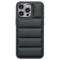 For iPhone 12 Pro Fine Hole Eiderdown Airbag Phone Case(Black)