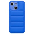 For iPhone 13 Fine Hole Eiderdown Airbag Phone Case(Blue)