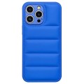 For iPhone 13 Pro Max Fine Hole Eiderdown Airbag Phone Case(Blue)