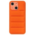 For iPhone 14 Fine Hole Eiderdown Airbag Phone Case(Orange)