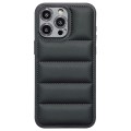 For iPhone 14 Pro Max Fine Hole Eiderdown Airbag Phone Case(Black)