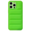 For iPhone 14 Pro Max Fine Hole Eiderdown Airbag Phone Case(Green)