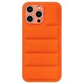 For iPhone 15 Pro Fine Hole Eiderdown Airbag Phone Case(Orange)