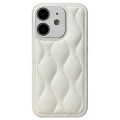 For iPhone 11 Fine Hole 8-shaped Texture Eiderdown Airbag Phone Case(White)