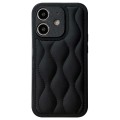 For iPhone 11 Fine Hole 8-shaped Texture Eiderdown Airbag Phone Case(Black)