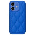 For iPhone 12 Fine Hole 8-shaped Texture Eiderdown Airbag Phone Case(Blue)