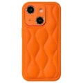 For iPhone 13 Fine Hole 8-shaped Texture Eiderdown Airbag Phone Case(Orange)