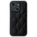 For iPhone 13 Fine Hole 8-shaped Texture Eiderdown Airbag Phone Case(Black)