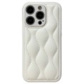 For iPhone 13 Pro Fine Hole 8-shaped Texture Eiderdown Airbag Phone Case(White)