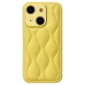 For iPhone 14 Fine Hole 8-shaped Texture Eiderdown Airbag Phone Case(Yellow)