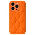For iPhone 14 Pro Max Fine Hole 8-shaped Texture Eiderdown Airbag Phone Case(Orange)