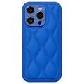 For iPhone 14 Pro Max Fine Hole 8-shaped Texture Eiderdown Airbag Phone Case(Blue)