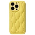 For iPhone 15 Pro Max Fine Hole 8-shaped Texture Eiderdown Airbag Phone Case(Yellow)