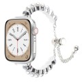 For Apple Watch SE 2023 40mm Pearl Bracelet Metal Watch Band(Silver)