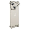 For iPhone 13 Frameless Metal Corner Pad Phone Case with Lens Film(Grey)