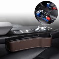 Car Multi-functional Console Box Cup Holder Seat Gap Side Storage Box, Leather Style, Color:Brown(Fr