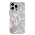 For iPhone 13 Pro Color Silver IMD Feather Pattern Shockproof Phone Case