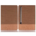 For Samsung Galaxy Tab S9 FE Cross Texture Stitching Leather Tablet Case(Light Brown)