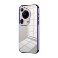 For Huawei Pura 70 Ultra Transparent Plating Fine Hole Phone Case(Purple)