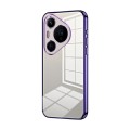 For Huawei Pura 70 Pro Transparent Plating Fine Hole Phone Case(Purple)