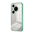 For Huawei Pura 70 Pro Transparent Plating Fine Hole Phone Case(Green)